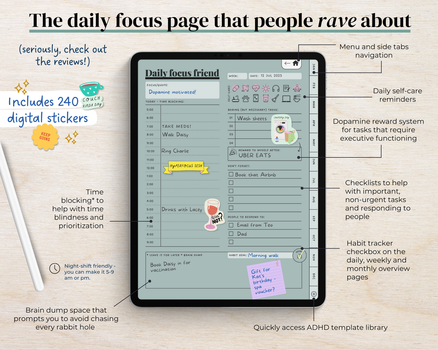 EUCALYPTUS - ADHD Digital Planner for iPad & Android tablets