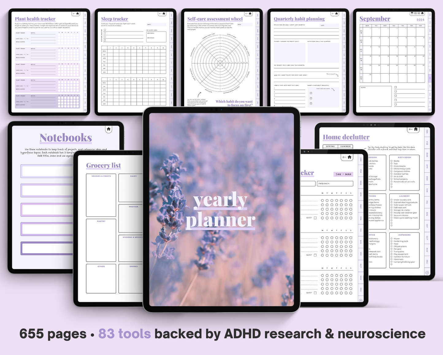 LAVENDER - ADHD Digital Planner for iPad & Android tablets