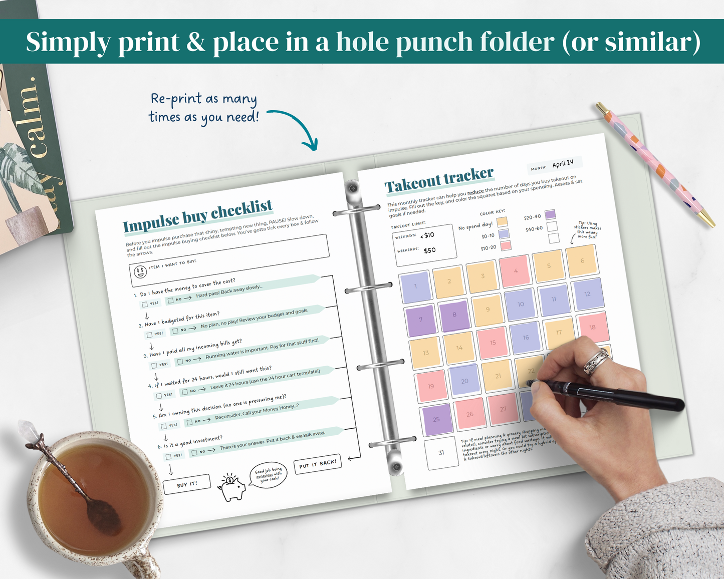 FOREST GREEN PRINTABLE - ADHD Planner, Self Care & Habits Workbook & Journal