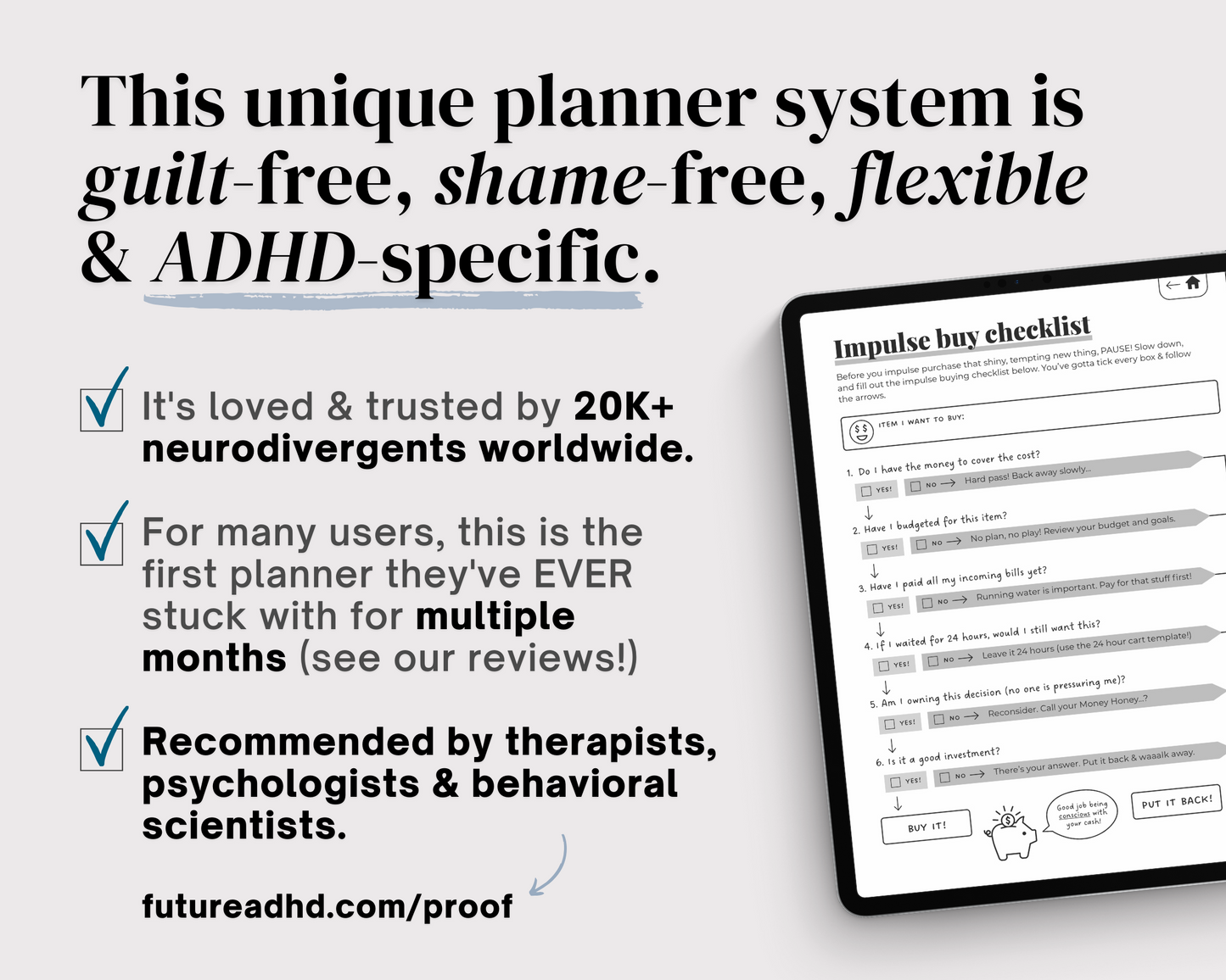 MONOCHROME - ADHD Digital Planner for iPad & Android tablets