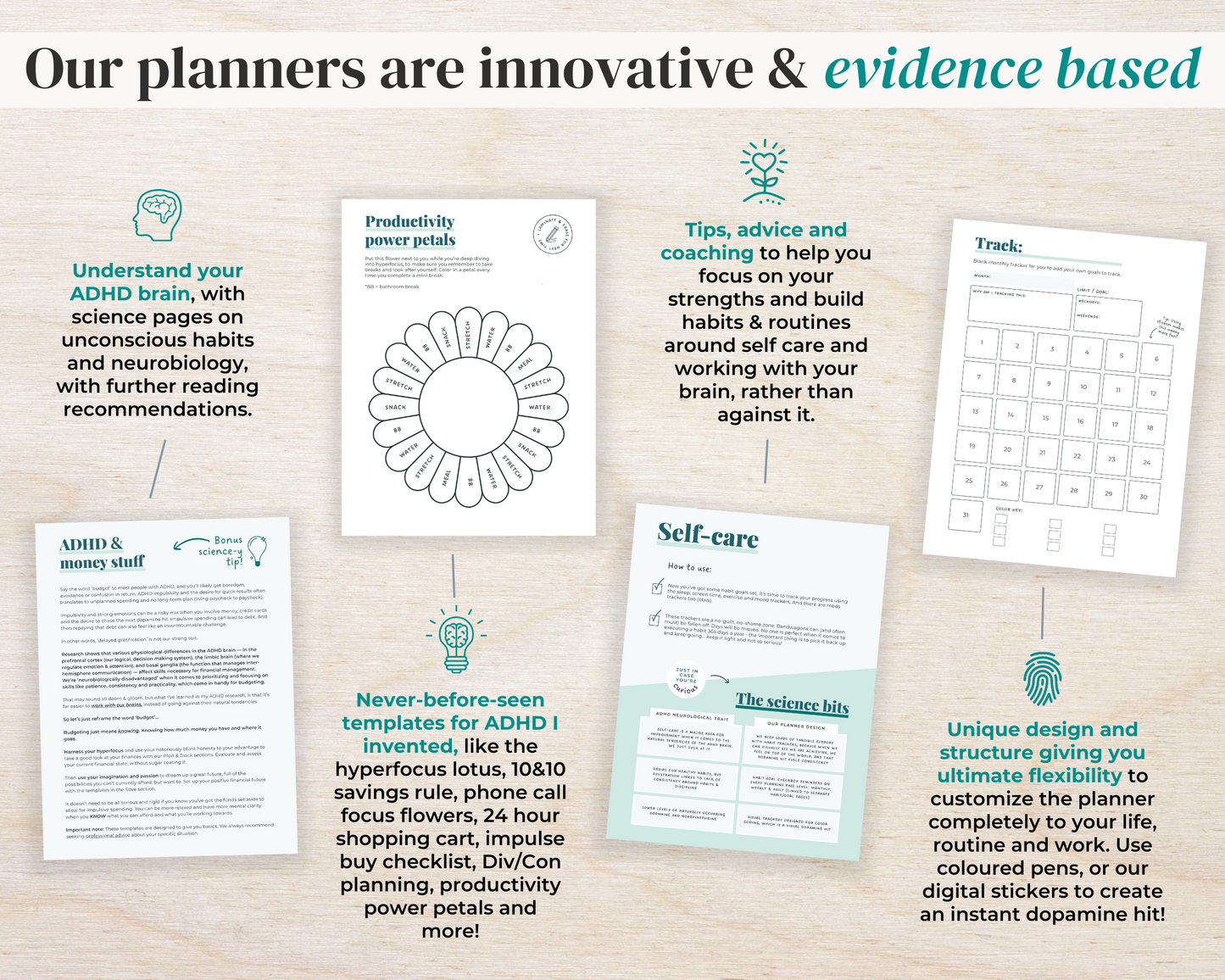 FOREST GREEN PRINTABLE - ADHD Planner, Self Care & Habits Workbook & Journal