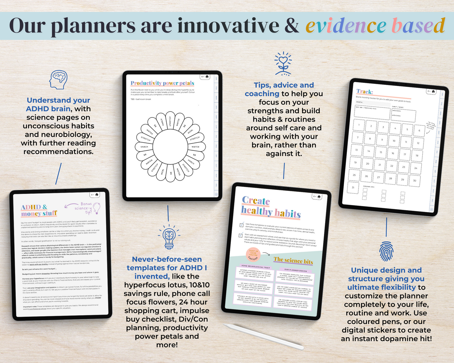 RAINBOW - ADHD Digital Planner for iPad & Android tablets