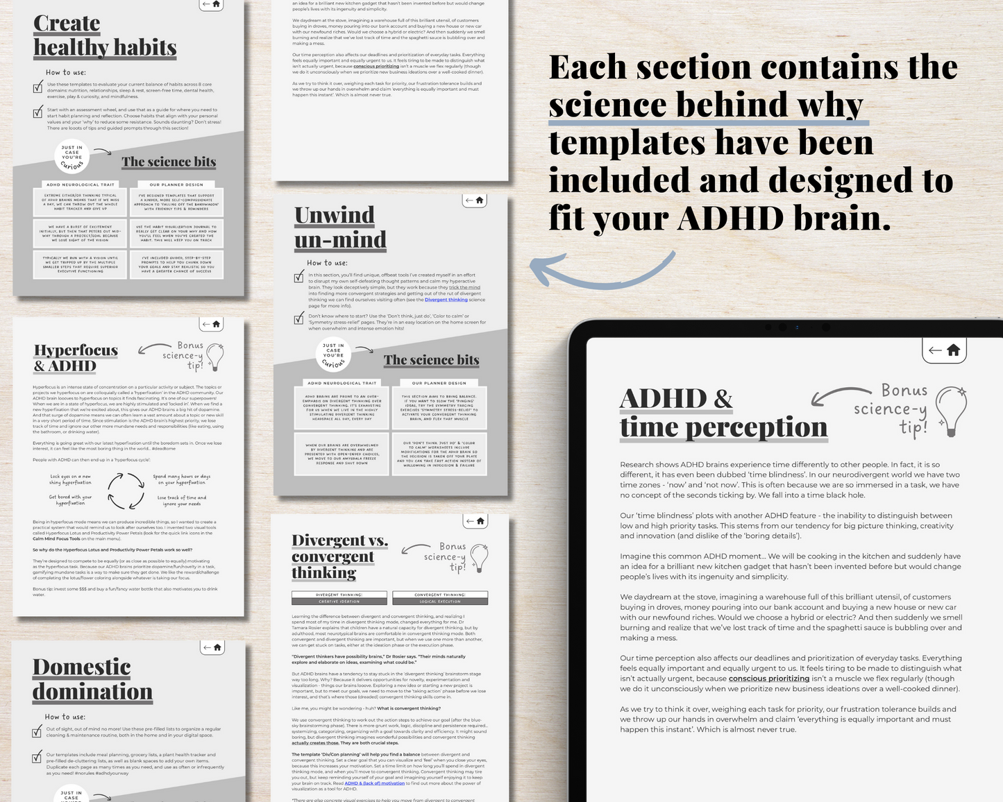 MONOCHROME - ADHD Digital Planner for iPad & Android tablets