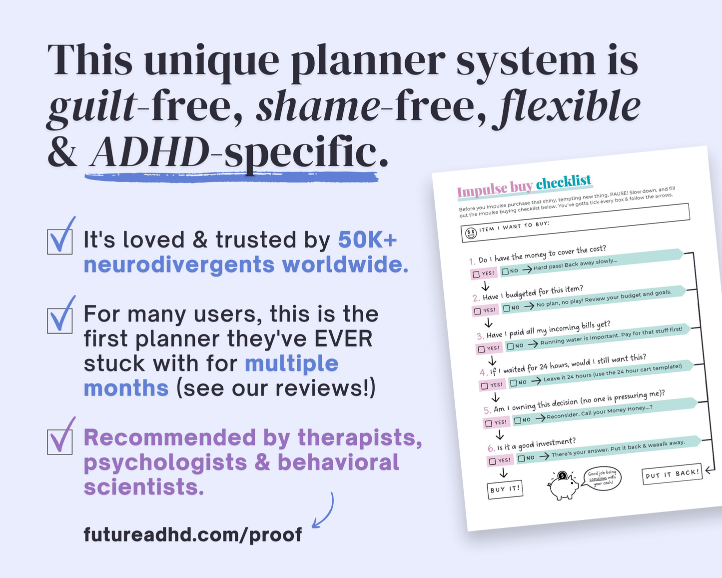 RAINBOW PRINTABLE - ADHD Planner, Self Care & Habits Workbook & Journal